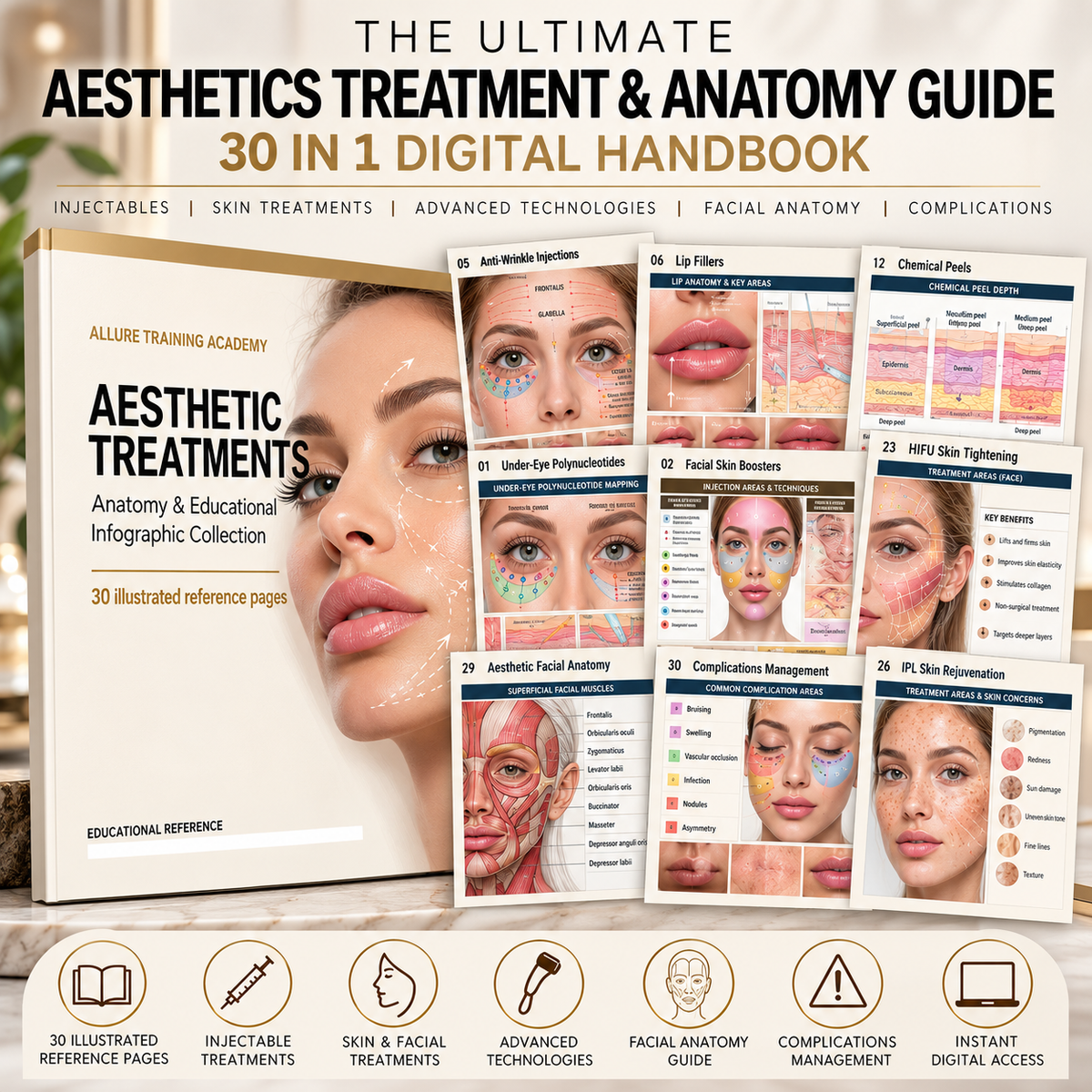The Ultimate Aesthetics Treatment & Anatomy Guide (30 in 1 Digital Handbook )